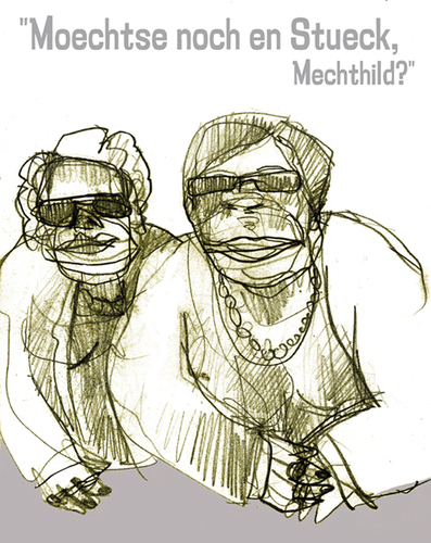 Cartoon: mechthild (medium) by jenapaul tagged tanten,omas,kuchen