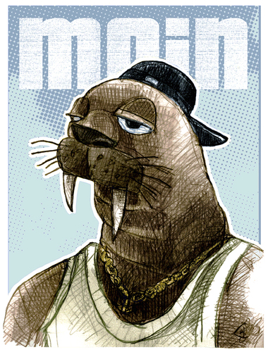 Cartoon: moin (medium) by jenapaul tagged walross,norden,nordsee,meer,walrus