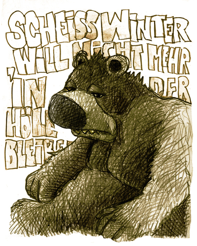 Cartoon: scheiss winter (medium) by jenapaul tagged bär,winter,humor