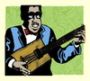 Cartoon: portrait of young bo diddley (small) by jenapaul tagged bo,diddley,rocknroll,music,50s,rock,guitarist