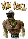Cartoon: vin igel (small) by jenapaul tagged portrait,vin,diesel,muskeln,body,schauspieler