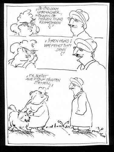 Cartoon: Uhrmacher (medium) by Kala tagged uhrmacher,hund