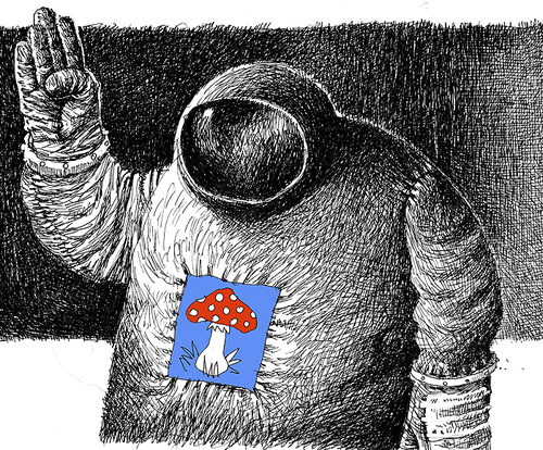 Cartoon: Apollo (medium) by Wiejacki tagged cosmos,science,astronaut,sf
