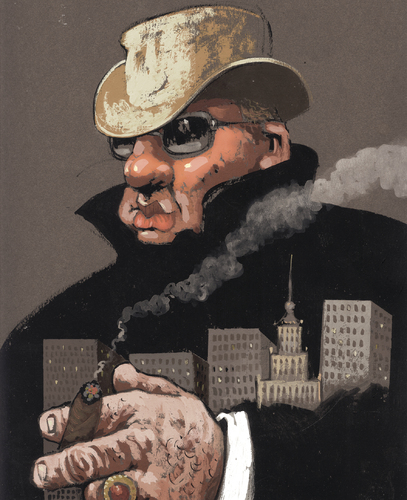 Cartoon: boss (medium) by Wiejacki tagged mafia,gangster,hat,city,town,dirty,business