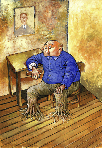 Cartoon: Man (medium) by Wiejacki tagged age,man,human,existence,old,habitant,habitation,accommodation,immigration,emigration
