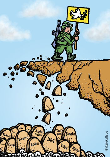 Cartoon: Army peace mission (medium) by svitalsky tagged army,cartoon,illustration,mission,peace,fight,cemetery,grave,iraq,somalia,kosovo,libya,ivory,congo,war,conflict,blood,soldier,road,dove,taube,krieg,friedhof,grab,frieden,soldat,armee,militar,svitalsky,svitalskybros,krieg,soldaten,frieden,afghanistan,militär