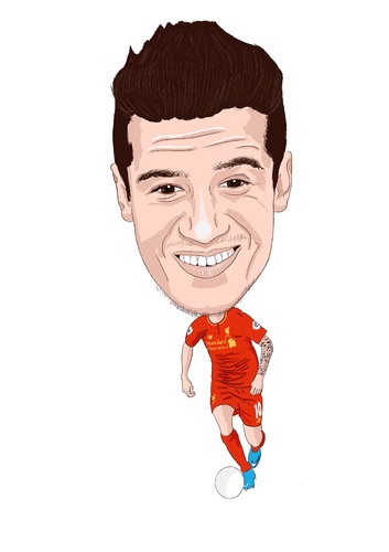 Cartoon: Coutinho Liverpool (medium) by Vandersart tagged liverpool,coutinho,cartoons,caricatures
