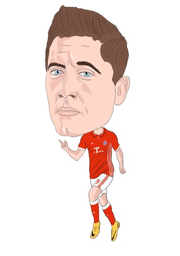 Cartoon: Lewandowski Bayern Munich (medium) by Vandersart tagged bayern,munich,cartoons,caricatures