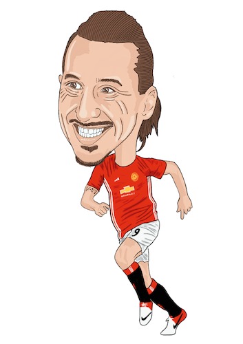 Cartoon: Man Utd Ibrahimovic (medium) by Vandersart tagged manchester,united,man,utd,cartoons,caricatures