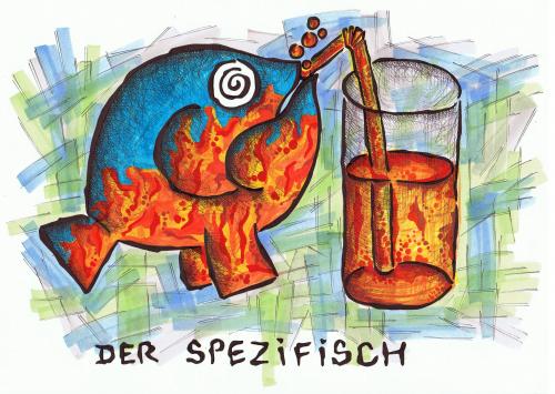 Cartoon: der spezifisch (medium) by meikel neid tagged wortspiel,spezi,fisch,spezifisch