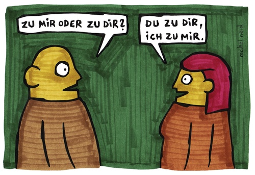 Cartoon: zu mir oder zu dir 2 (medium) by meikel neid tagged klare,ansage,korb,zu