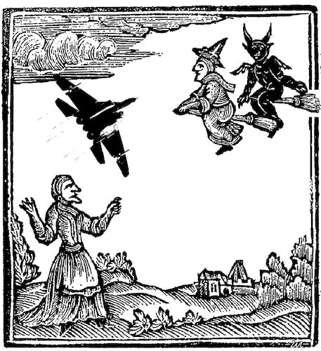 Cartoon: Air defense (medium) by zu tagged defense,witches