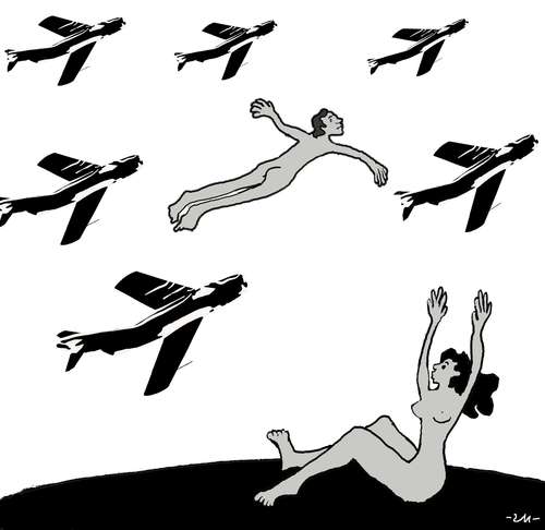 Cartoon: close ties (medium) by zu tagged close,ties,airplane