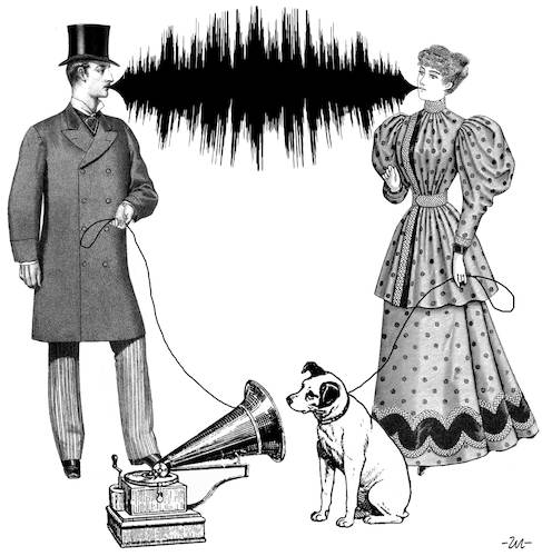 Cartoon: Duett (medium) by zu tagged duett,gramophone,victorian,voice