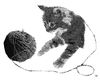 Cartoon: Kitten yarnball (small) by zu tagged kitten,yarnball,kitsch