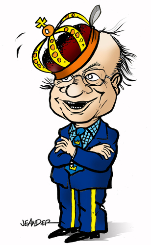 Cartoon: Carl XVI Gustaf King of Sweden (medium) by jeander tagged kung,sverige,könig,schweden,sweden,king,gustaf,xvi,carl,royal,schweden,carl xvi gustaf,könig,carl,xvi,gustaf