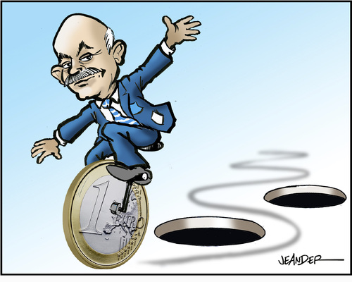 Cartoon: Papandreou (medium) by jeander tagged greece,papandreou,euro,crises,griechenland,athen,schulden,schuldenkrise,regierung,papandreou,rücktritt,einheitsregierung,rettungsschirm,euro,deutschland