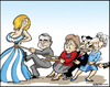 Cartoon: Greece squeese 2 (small) by jeander tagged greece,loan,debt,papademos,merkel,sarkosy,imf,lagarde,ecb