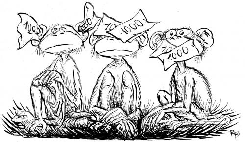 Cartoon: monkeys 2 (medium) by rakbela tagged rb,money,monkey,business