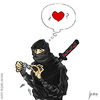Cartoon: Ninja in love (small) by mseveri tagged ninja in love
