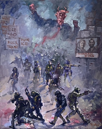 Cartoon: Bloody Dancing (medium) by ylli haruni tagged ice,trump,president,usa,donald,fascism