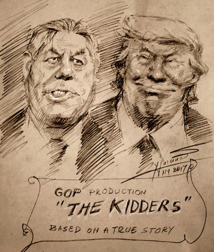 Cartoon: The Kidders (medium) by ylli haruni tagged donald,trump,republicans,gop,pol,rayan,usa,health,insurance