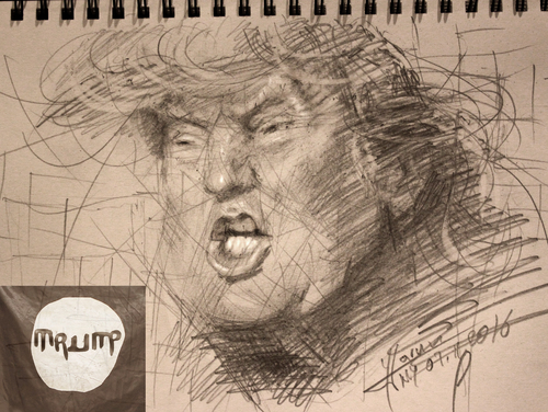 Cartoon: Trump (medium) by ylli haruni tagged donald,trump,presidential,election,gop,hillery,clinton