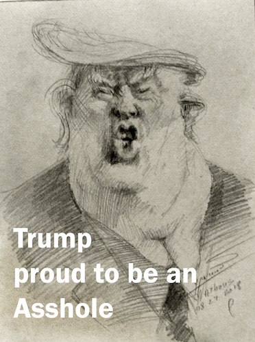 Cartoon: Trump (medium) by ylli haruni tagged donald,trump,asshole,president,pervert