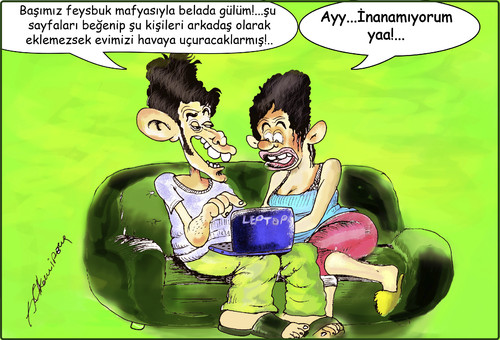 Cartoon: facebook mafia (medium) by hakanipek tagged mafia