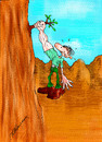 Cartoon: edge of the cliff (small) by hakanipek tagged power,life,catch,hold,on
