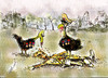 Cartoon: the real winner of the war (small) by hakanipek tagged war,vultures,decline,defeat,triumph