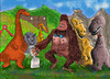 Cartoon: the wedding of the year (small) by hakanipek tagged marriage,love,celebritie,animals,monsters,creatures,gorillas,dinosaurs