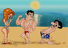Cartoon: women like funny men (small) by hakanipek tagged hot nudist beach muscular funny men women love sex