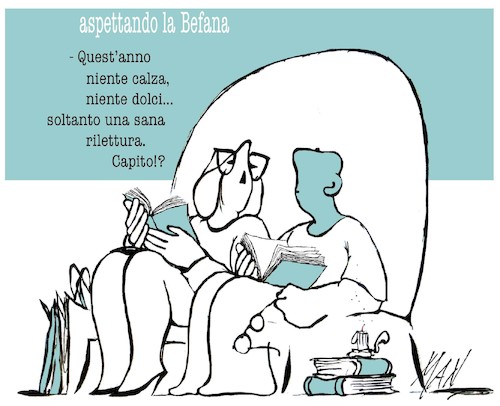 Cartoon: Aspettando la Befana (medium) by Enzo Maneglia Man tagged vignette,umorismo,grafico,anniversari,epifania