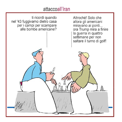 Cartoon: Attacco all Iran (medium) by Enzo Maneglia Man tagged vignette,umorismo,grafico,spilli,fighillearte,piccolomuseo,di,fighille,ita