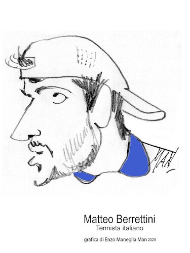 Cartoon: Berrettini Matteo (medium) by Enzo Maneglia Man tagged caricature,ritratti,campioni,sportivi,tennis
