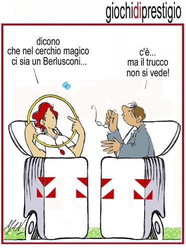 Cartoon: cerchio magico (medium) by Enzo Maneglia Man tagged cassonettari,maneglia,man,fighillearte