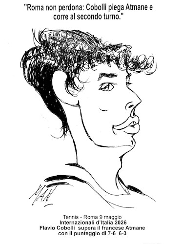 Cartoon: Cobolli Flavio (medium) by Enzo Maneglia Man tagged caricature,tennis,campioni,internazionali,cobolli,flavio