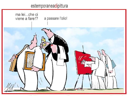 Cartoon: estemporanea di pittura (medium) by Enzo Maneglia Man tagged vignette,umorismo,grafico,spilli,fighillearte,piccolomuseo,fighille,ita