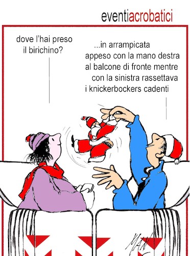 Cartoon: eventi acrobatici (medium) by Enzo Maneglia Man tagged vignetta,grafica,umoristica,cassonettari,di,maneglia,man,fighillearte