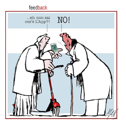 Cartoon: feedback (medium) by Enzo Maneglia Man tagged vignette,umorismo,grafico,fighillearte,piccolomuseo,fighille,ita