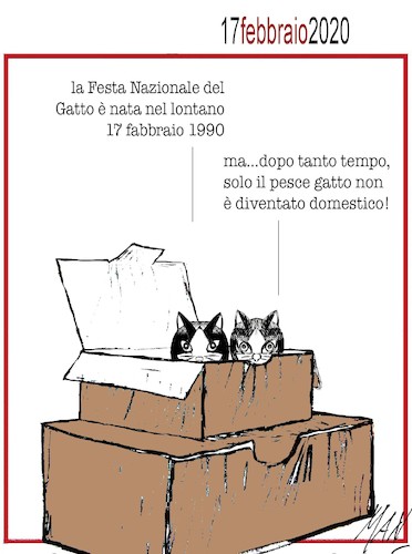 Cartoon: Festa del Gatto (medium) by Enzo Maneglia Man tagged gatto,festa,del,vignette,umorismo,grafico,spilli,fighillearte,piccolomuseo,di,fighille,it,maneglia,man