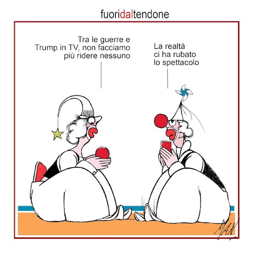 Cartoon: fuori dal tendone (medium) by Enzo Maneglia Man tagged vignette,umorismo,grafico,fighillearte,piccolomuseo,di,fighille,ita
