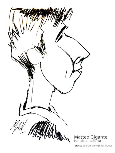 Cartoon: Gigante Matteo (medium) by Enzo Maneglia Man tagged caricature,matteo,gigante,tennis,ritratto,illustrazione