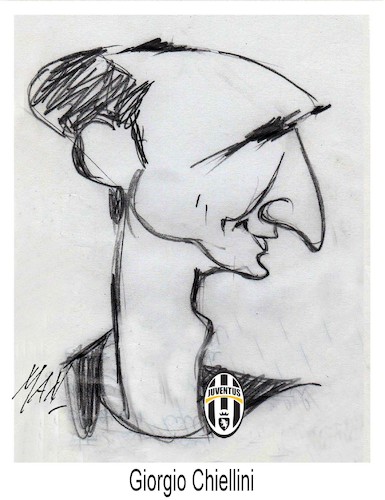 Cartoon: Giorgio Chiellini (medium) by Enzo Maneglia Man tagged caricatura,calciatore,juventus,rappresentazione,grafica,maneglia,man,fighillearte