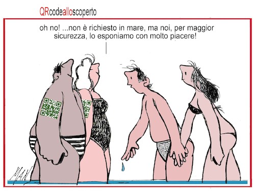 Cartoon: In the hot week of August (medium) by Enzo Maneglia Man tagged vignette,umorismo,grafico,qr,estivo,mare,by,enzo,maneglia,man