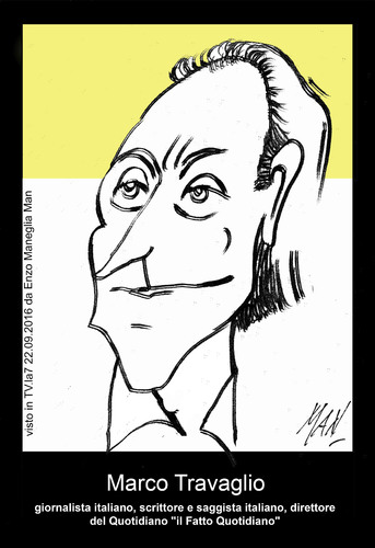 Cartoon: Marco Travaglio giornalista (medium) by Enzo Maneglia Man tagged marco,travaglio,giornalista,caricatura,diman,maneglia,enzo,ottoemezzo,tvla7