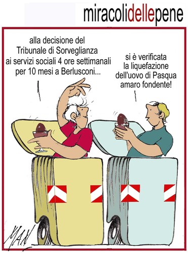 Cartoon: miracoli delle pene (medium) by Enzo Maneglia Man tagged cassonettari,man,maneglia,fighillearte