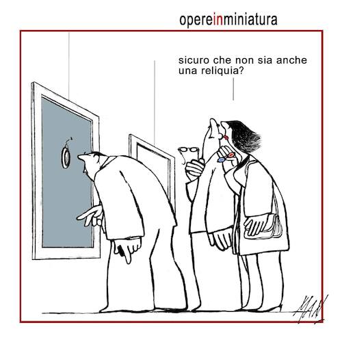 Cartoon: opere in miniatura (medium) by Enzo Maneglia Man tagged vignette,umorismo,grafico,fighillearte,piccolomusro,palazzotani,fighille,ita