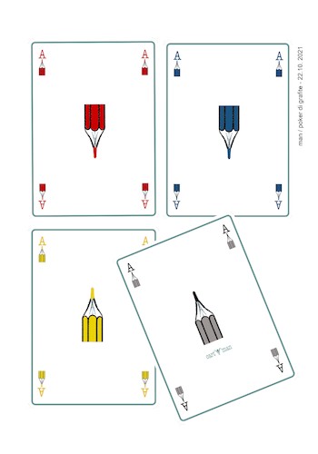 Cartoon: poker di grafite (medium) by Enzo Maneglia Man tagged carte,da,gioco,grafica